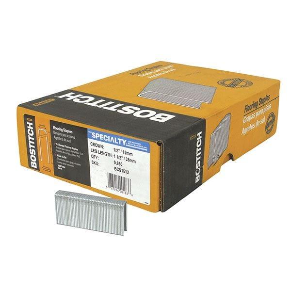 15-1/2 Gauge Hardwood Flooring Staples - 1/2" Crown - Leg Length:1-1/2" - Pieces:9660-Piece